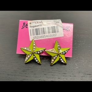 Betsey Johnson nautical star rhinestone stud earrings